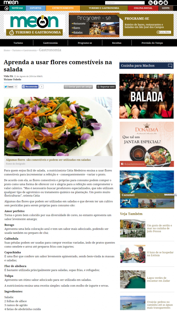 Portal Meon: Aprenda a usar flores comestíveis na salada